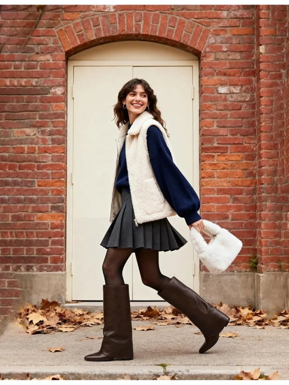 Women's Retro Brown Pointed Toe Chunky Heel Faux Leather Over The Knee Boots